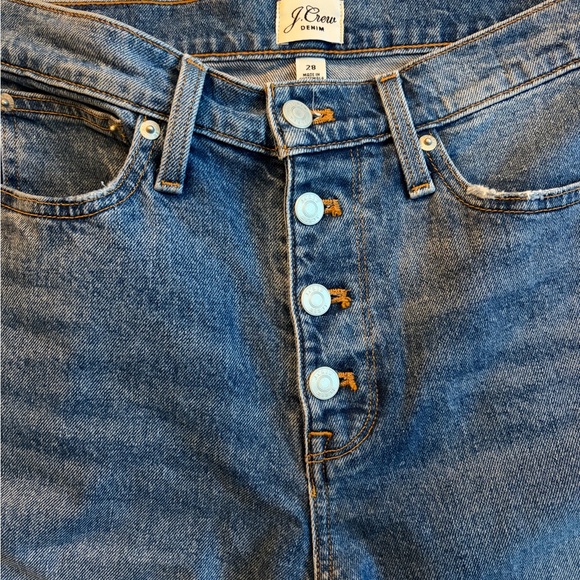 J.Crew Billie Demi Boot Crop Jeans 9” High Rise Button Fly Raw Hem 28 - Picture 4 of 11